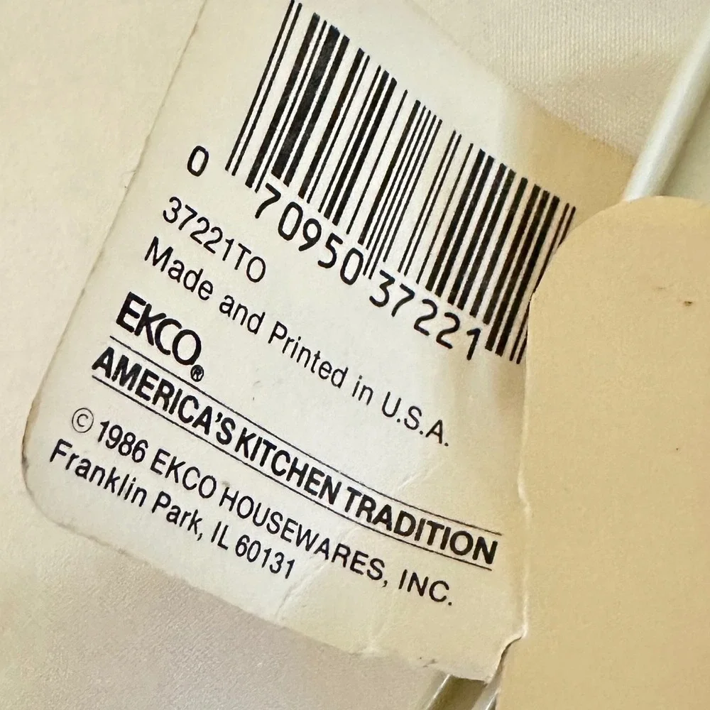 EKCO‎ Slotted Spoon White NEW Vintage 1986 Nylon Spectrum Made in USA